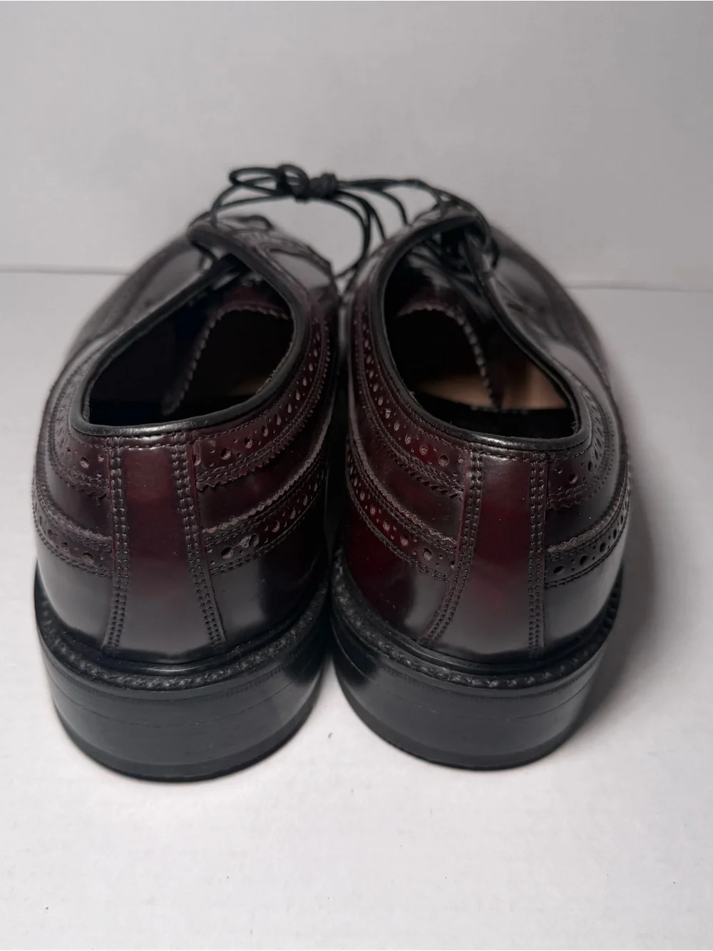 Florsheim Leather Dress Shoes Stratford Wing Tip Deep Burgundy Mens Sz 8.5